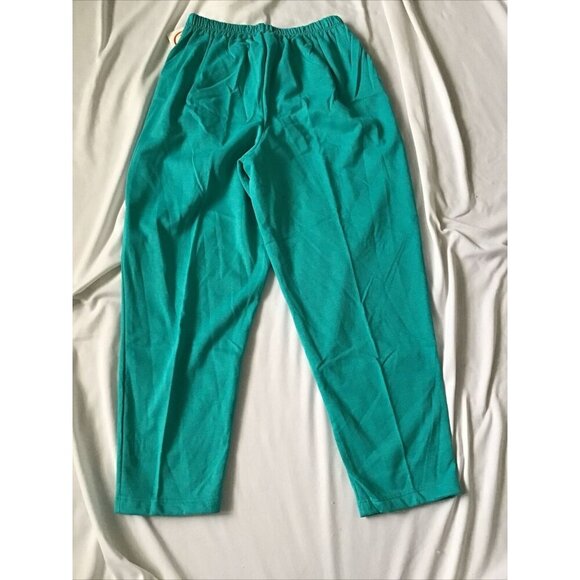 Young Stuff II Womens Teal Elastic Waist Pants Size M 100% Cotton Made In USA - Picture 7 of 12